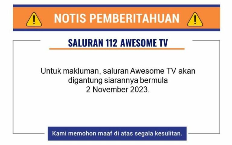 Awesome TV digantung penyiaran bermula 2 November